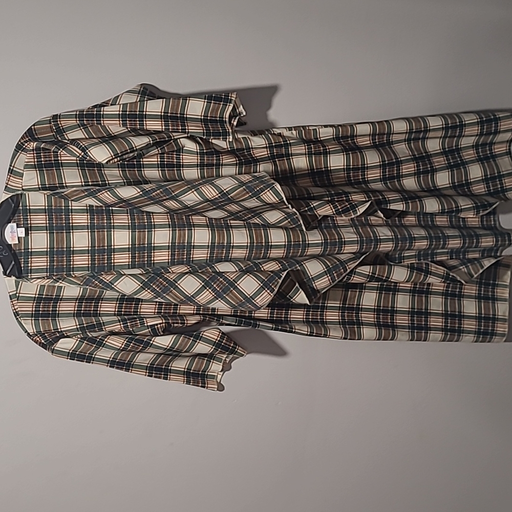 💚🧡🤎 LuLaRoe Lindsay Kimono Wrap Duster - Fall Plaid - Size Small - LLR